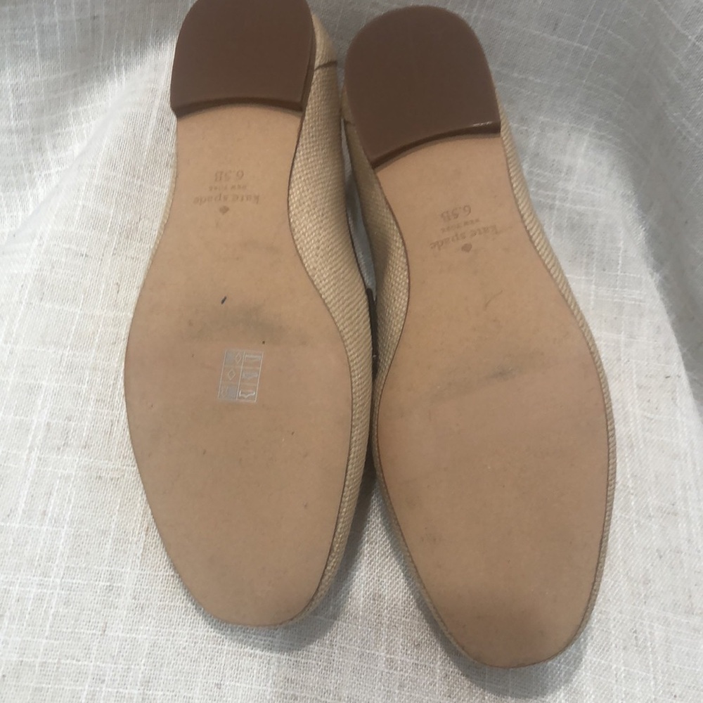 Kate Spade Mariana Flats loafers Almond Raffia Straw Women’s Size 6.5B - Picture 10 of 10